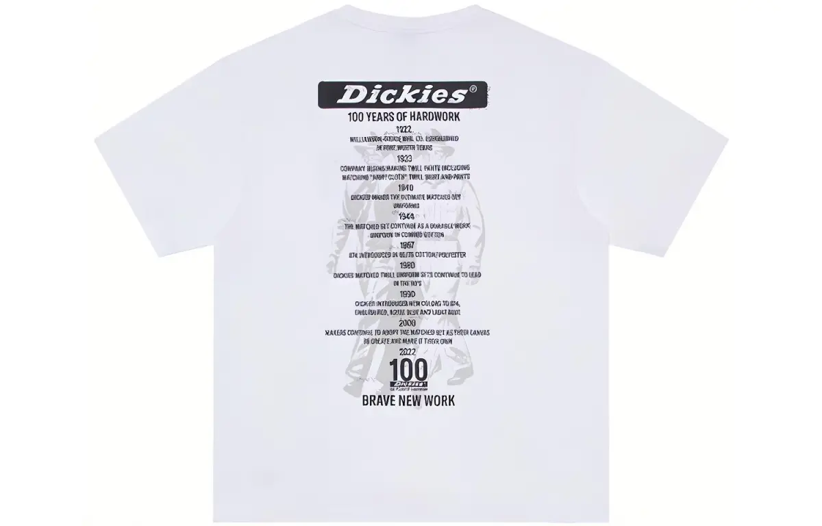 Dickies T-Shirts Unisex White Crew Neck Moderate Straight Fit