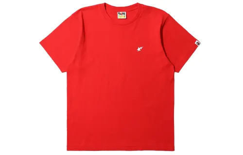 A BATHING APE T Shirts Men's Red Crew Neck Moderate Straight Fit