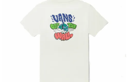 Vans T Shirts Unisex Ecru Crew Neck Moderate Straight Fit