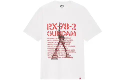 UNIQLO T Shirts Men's White Crew Neck Moderate Straight Fit