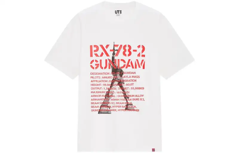 UNIQLO T Shirts Men's White Crew Neck Moderate Straight Fit