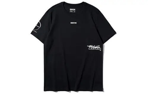 Li Ning T Shirts Men's Black Crew Neck Moderate Straight Fit