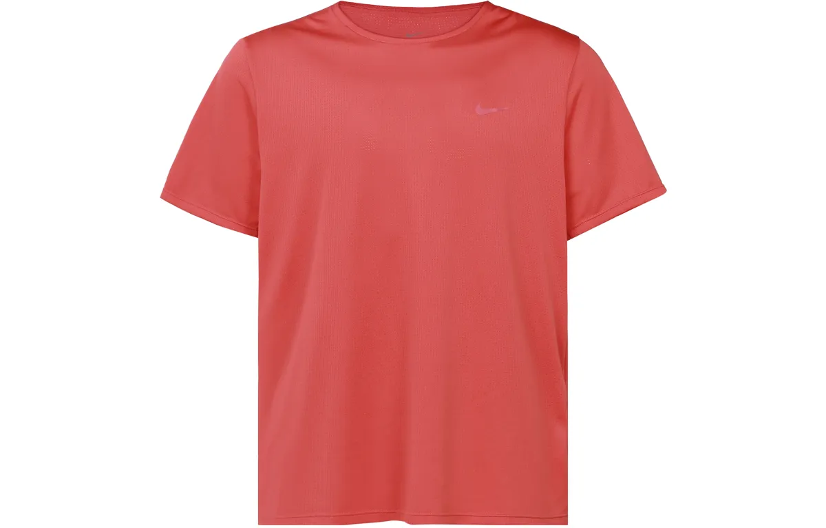 Nike T-Shirts Men's Red Crew Neck Moderate Straight Fit