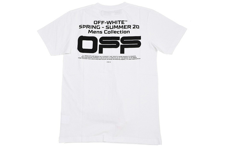OFF WHITE SS20 T Shirts Men's Crew Neck Moderate Straight Fit