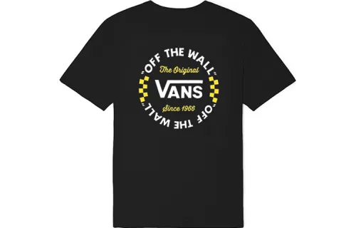 Vans T Shirts Unisex Black Crew Neck Moderate Straight Fit