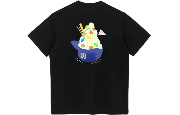 New Era T Shirt Trendy Versatile Men's Black