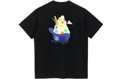 New Era T Shirt Trendy Versatile Men's Black