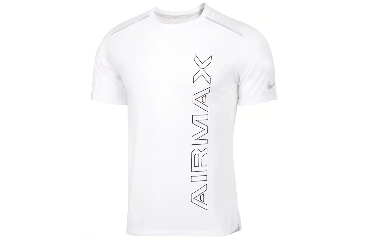 Nike T-Shirts Men's White Crew Neck Moderate Straight Fit