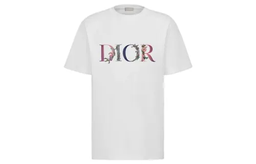DIOR Flowers Embroidered T Shirt