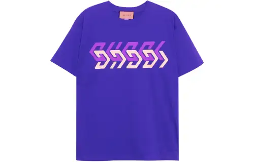 GUCCI Mirror Logo Print Short Sleeve T shirt