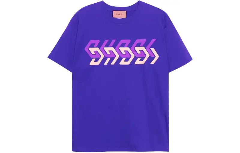 GUCCI Mirror Logo Print Short Sleeve T shirt