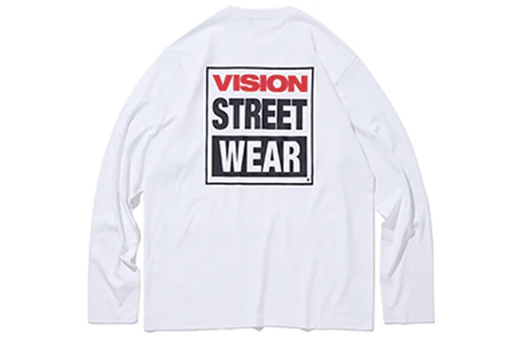 Vision Street Wear T Shirts Unisex White Crew Neck Moderate