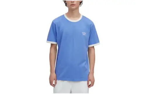 UNIQLO T Shirts Men's Sky Blue Crew Neck Moderate Other