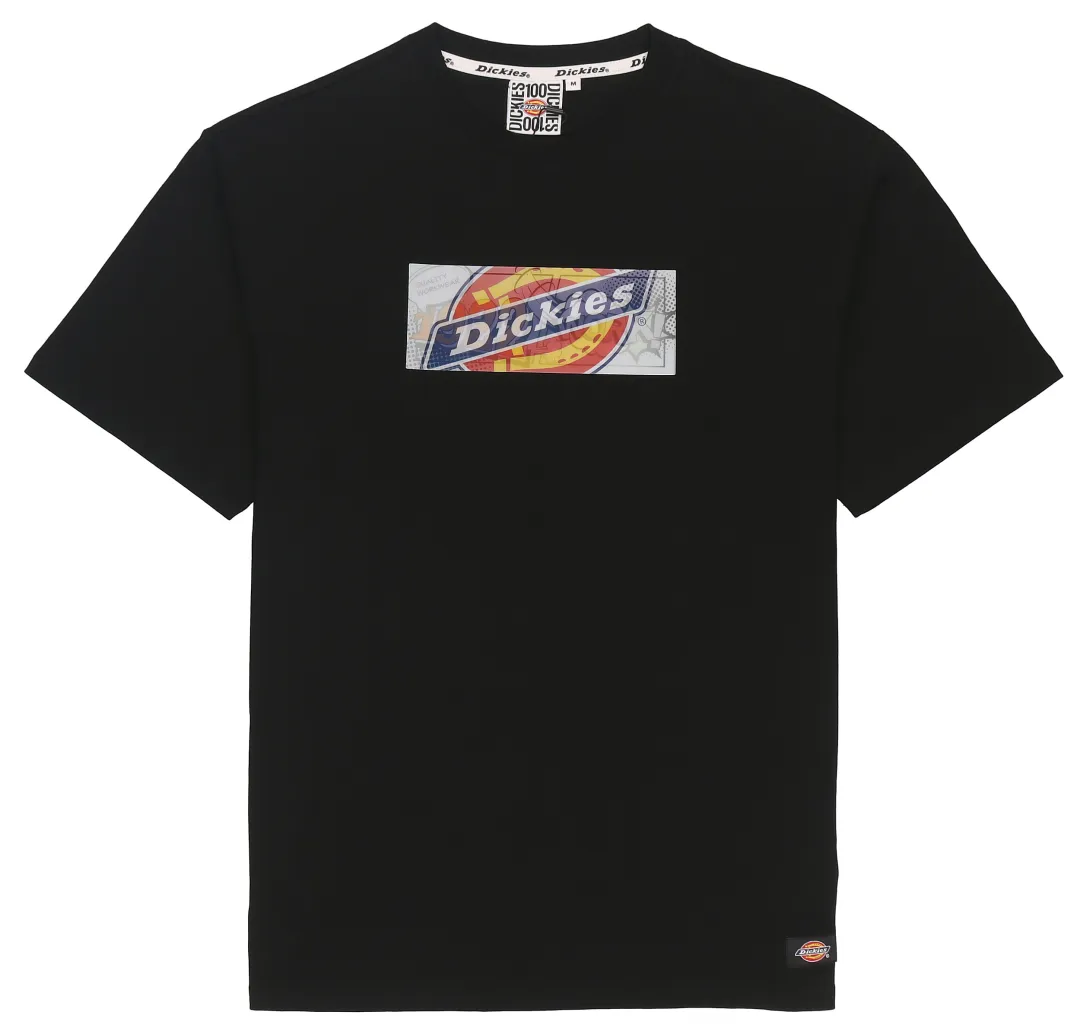 Dickies T Shirts Men's Black Crew Neck Moderate Straight Fit