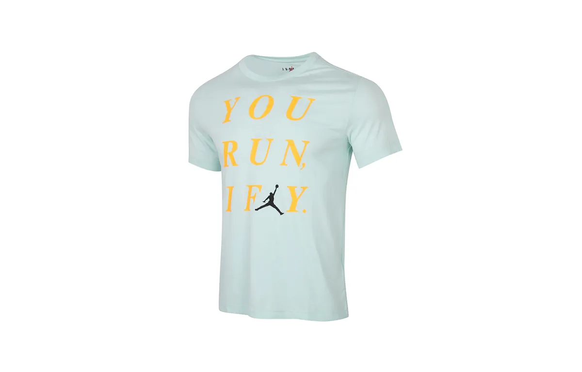 Jordan T-Shirts Men's Igloo Blue Crew Neck Moderate