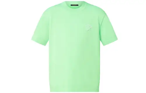 LOUIS VUITTON Solid Color Crew Neck Pullover Short Sleeved FW22 T Shirt Men's Green