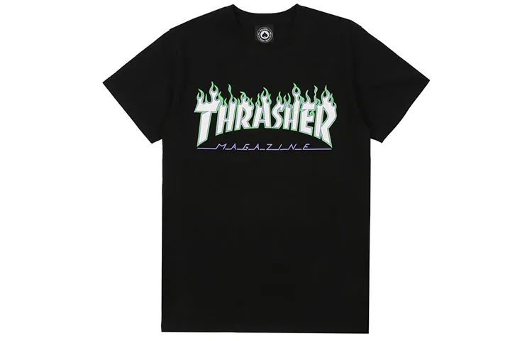 Thrasher SS22 T Shirt US Version Unisex Black