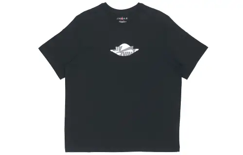 Jordan T Shirts Men's Black Crew Neck Moderate Straight Fit