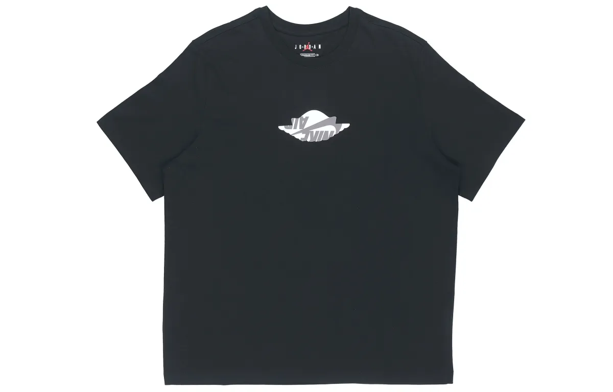 Jordan T-Shirts Men's Black Crew Neck Moderate Straight Fit