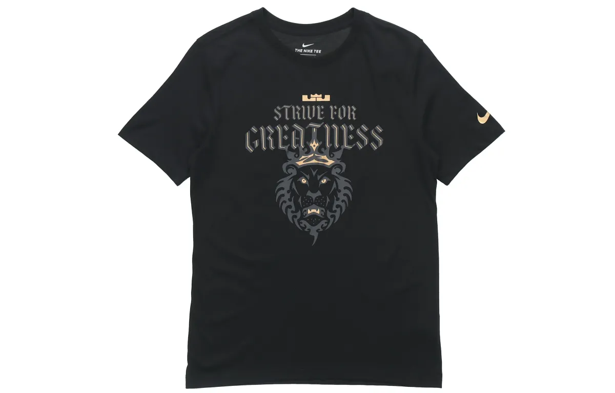 Nike T-Shirts Men's Black Crew Neck Moderate Straight Fit