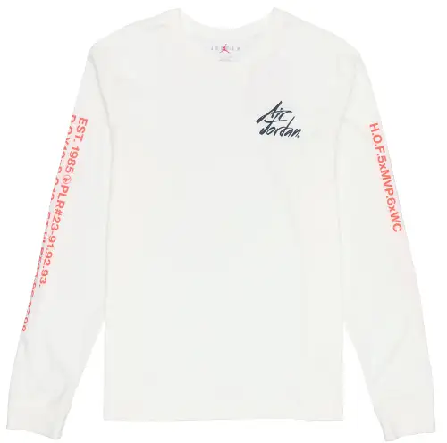 Jordan T Shirts Men's White Crew Neck Moderate Straight Fit