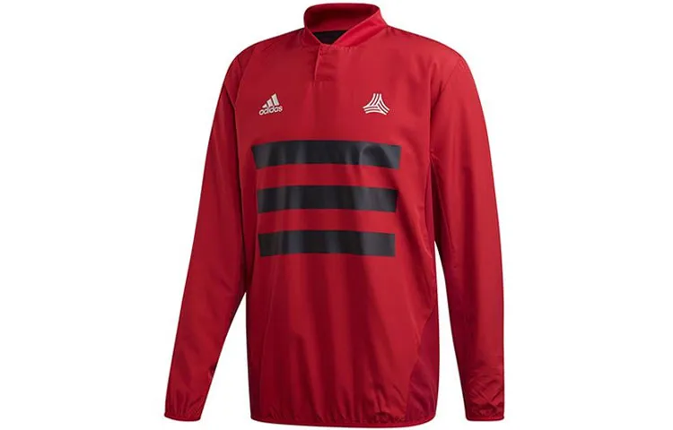 Adidas T-Shirts Men's Red Stand Collar Moderate Straight Fit