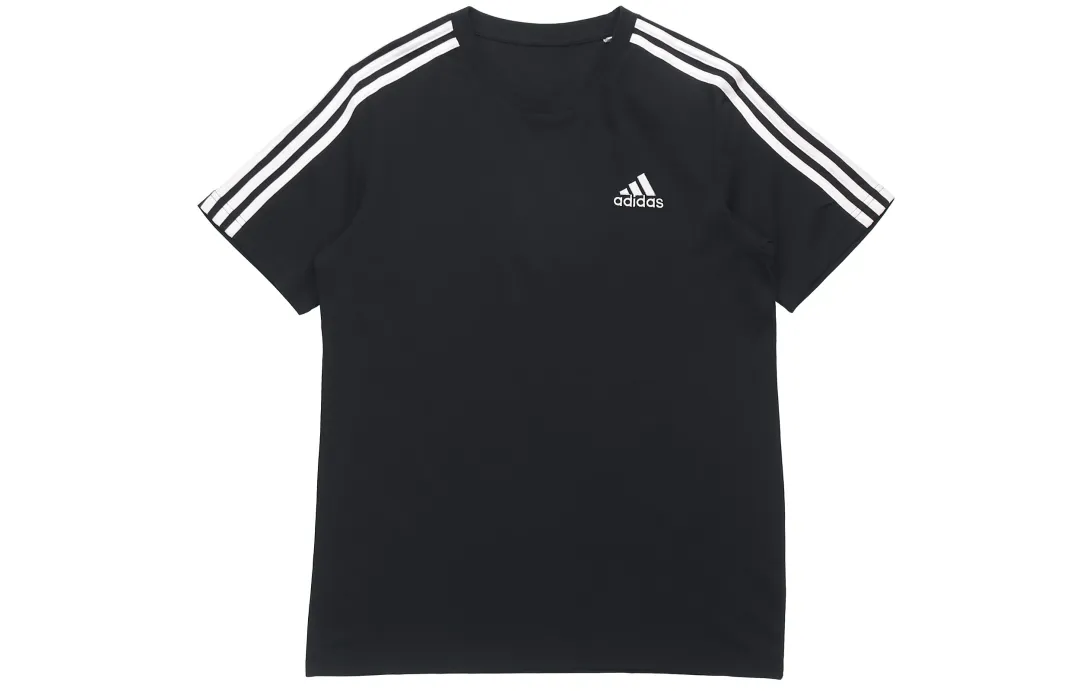 Adidas ESSENTIALS 3 Stripes T Shirt Men's Black