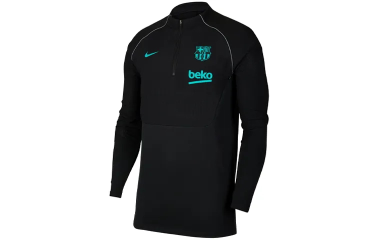 Nike T-Shirts Men's Black Stand Collar Moderate Straight Fit