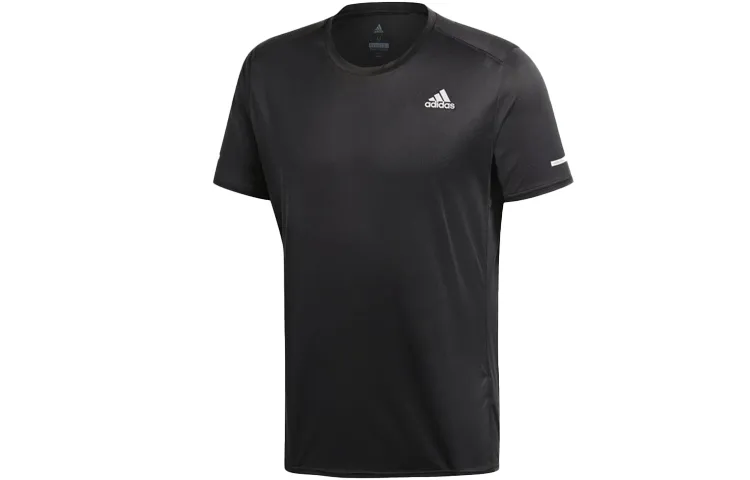 Adidas T-Shirts Men's Black Crew Neck Moderate Straight Fit