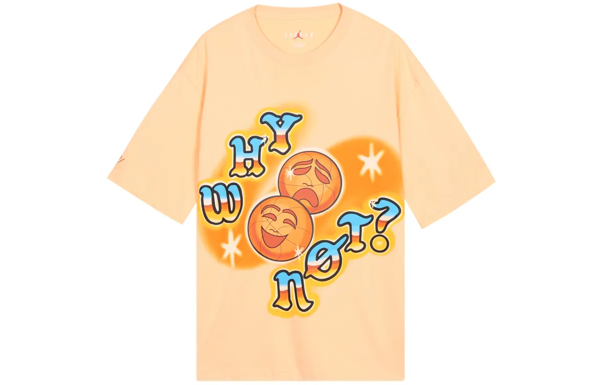 Jordan 'Why Not' T-Shirts Men's Orange Crew Neck Moderate Straight Fit