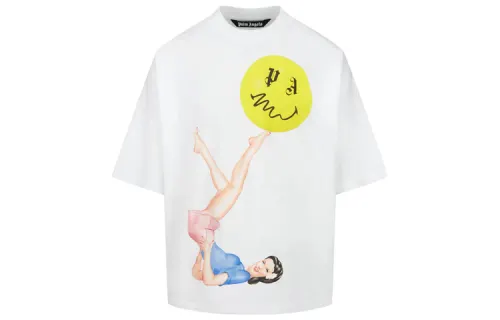 PALM ANGELS Pin Up Graphic Cotton T shirt