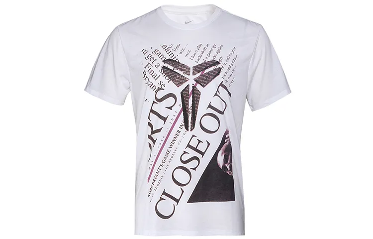 Nike T-Shirts Men's White Crew Neck Moderate Straight Fit