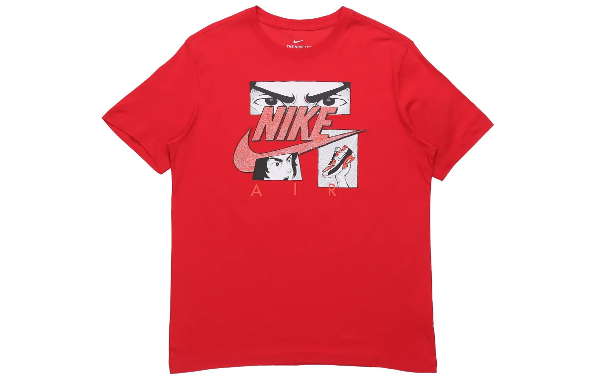 Nike T-Shirts Men's Red Crew Neck Moderate