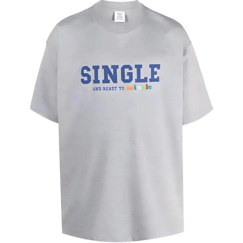 Vetements T Shirts Unisex Gray Crew Neck Moderate Straight Fit