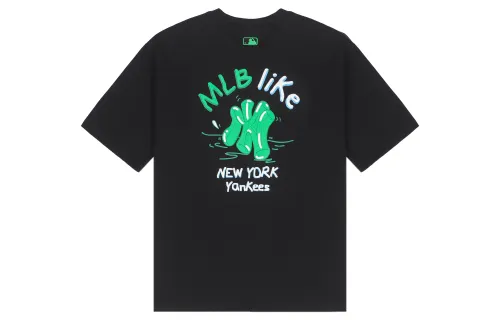 MLB New York Yankees T Shirts Unisex Black Crew Neck Moderate Straight Fit