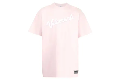 Vetements T Shirts Men's Pink Crew Neck Moderate Other