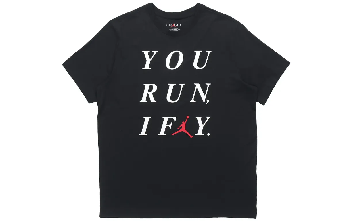 Jordan T-Shirts Men's Black Crew Neck Moderate Straight Fit