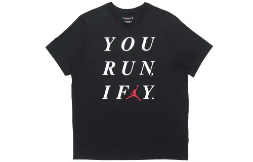 Jordan T Shirts Men's Black Crew Neck Moderate Straight Fit