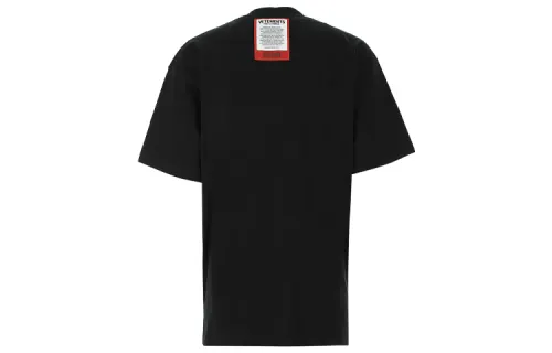 Vetements T Shirts Men's Black Crew Neck Moderate Straight Fit