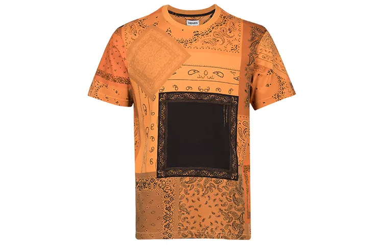 KENZO T Shirts Men's Orange Crew Neck Moderate Straight Fit