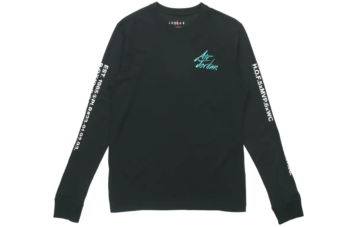 Jordan T-Shirts Men's Black Crew Neck Moderate Straight Fit