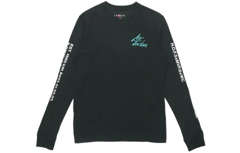 Jordan T-Shirts Men's Black Crew Neck Moderate Straight Fit