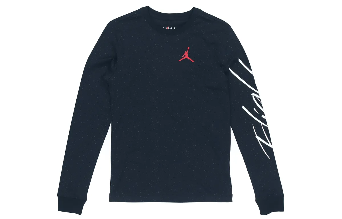 Jordan Flight T-Shirts Men's Black Crew Neck Moderate Straight Fit