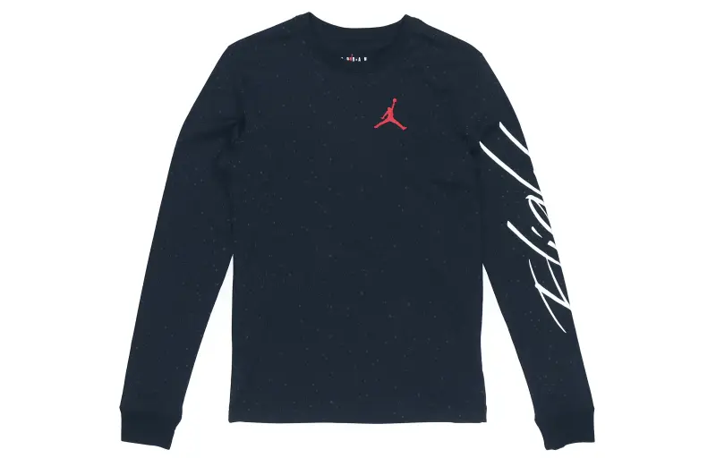 Jordan Flight T Shirts Men's Black Crew Neck Moderate Straight Fit