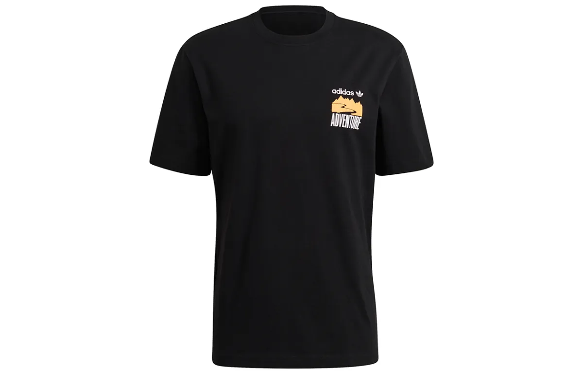 Adidas Originals T-Shirts Men's Black Crew Neck Moderate Straight Fit