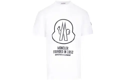 Moncler SS22 T Shirts Men's White Crew Neck Moderate Straight Fit