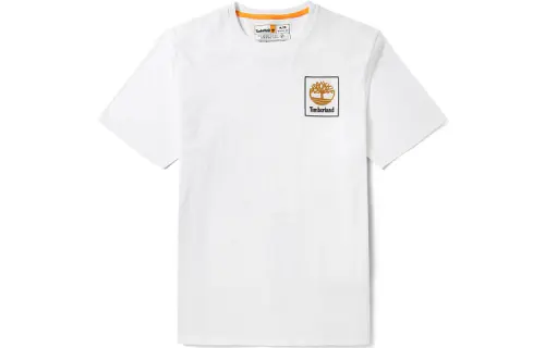 Timberland T Shirts Men's White Crew Neck Moderate Straight Fit