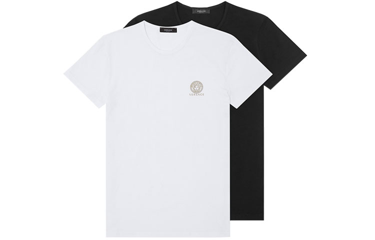 VERSACE VERSACE SS22 micro-label blended short-sleeved T-shirt for men, 1 set of 2 pieces