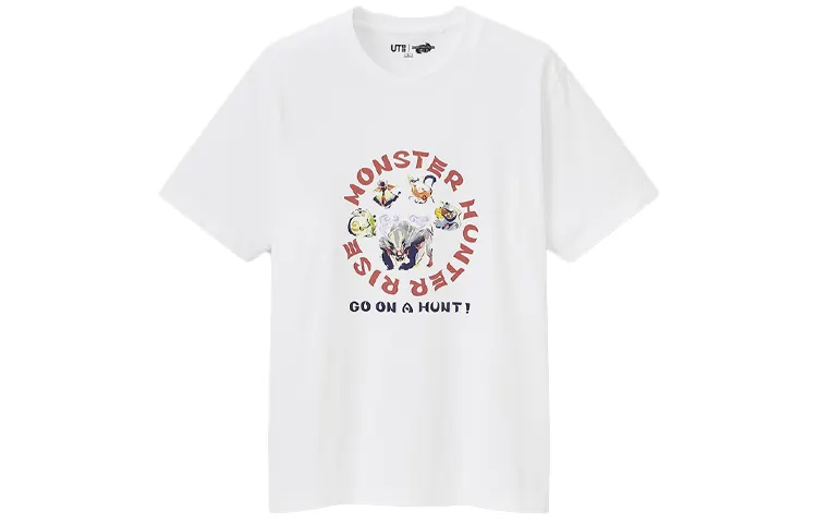 UNIQLO T Shirts Unisex White Crew Neck Moderate Straight Fit