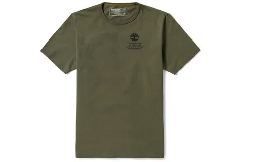 Timberland T Shirts Men's Green Crew Neck Moderate Straight Fit